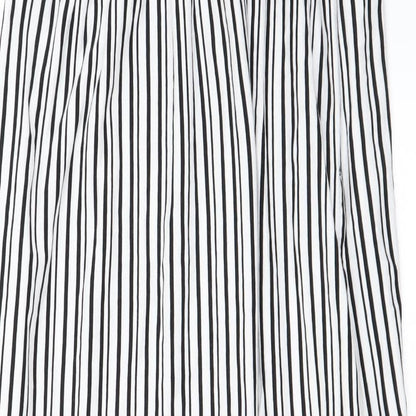 NEXT Womens White Striped  A-Line  Size 8