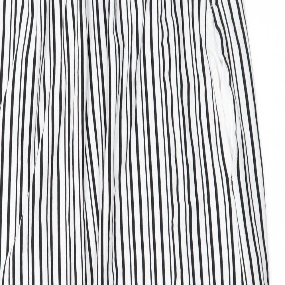 NEXT Womens White Striped  A-Line  Size 8