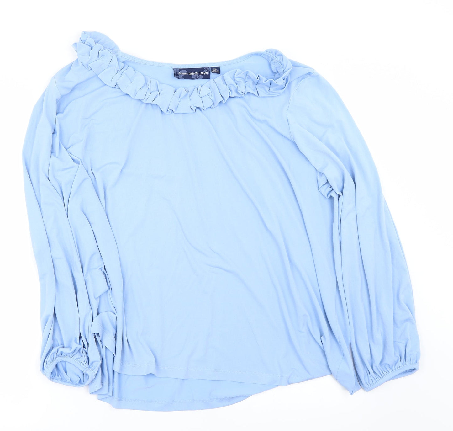 Susan Graver Womens Blue   Basic Blouse Size 2XL
