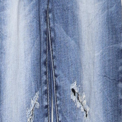 Womens UK Size L Preworn Regular Fit Straight Blue Jeans