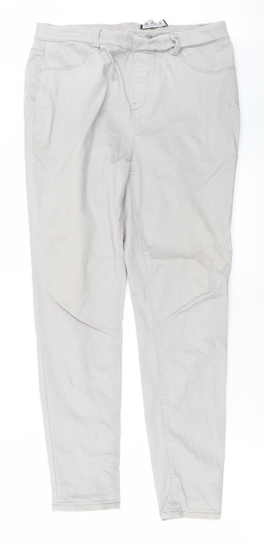 Peacocks Womens Grey   Straight Jeans Size 14 L26 in