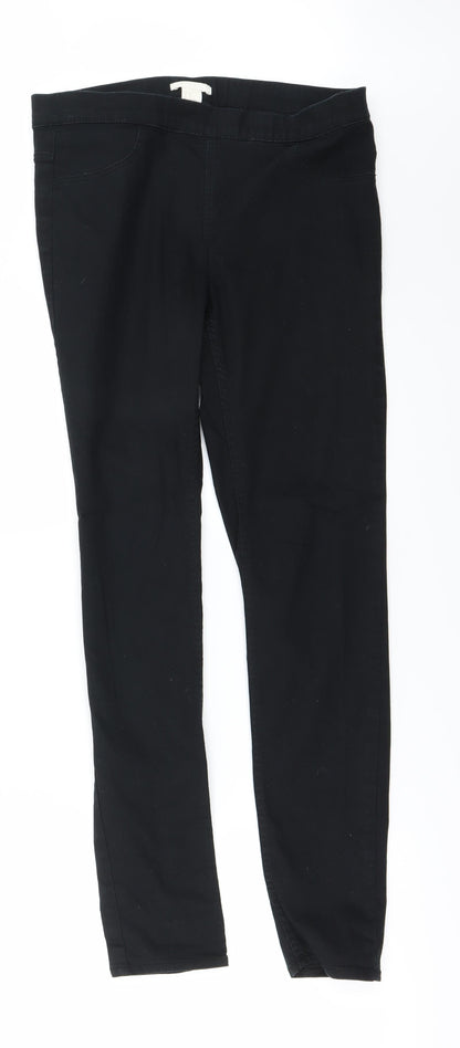 Womens UK Size 10 H&M Regular Fit Straight Black Jeans