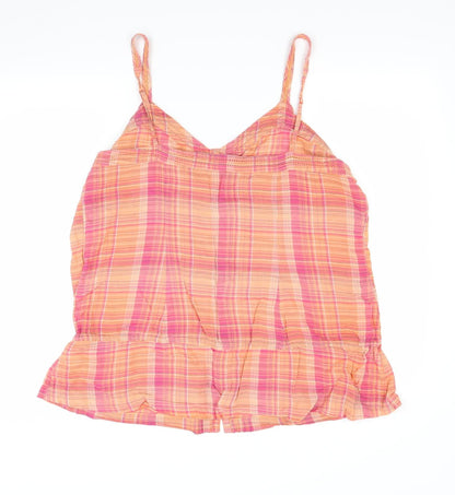 TU Womens Orange Check  Camisole Blouse Size 20