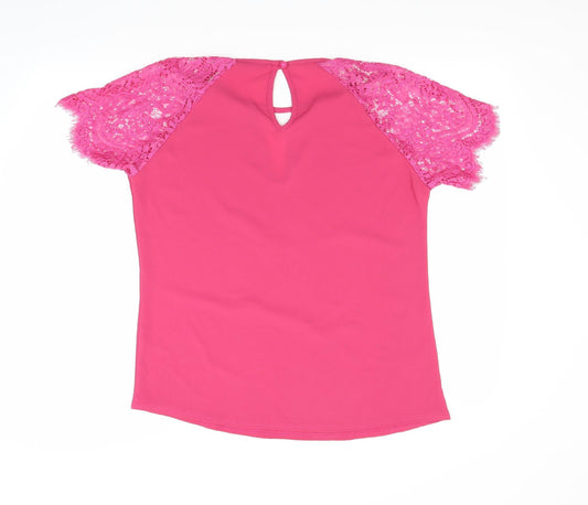 Womens UK Size M Boohoo Pink Basic Blouse