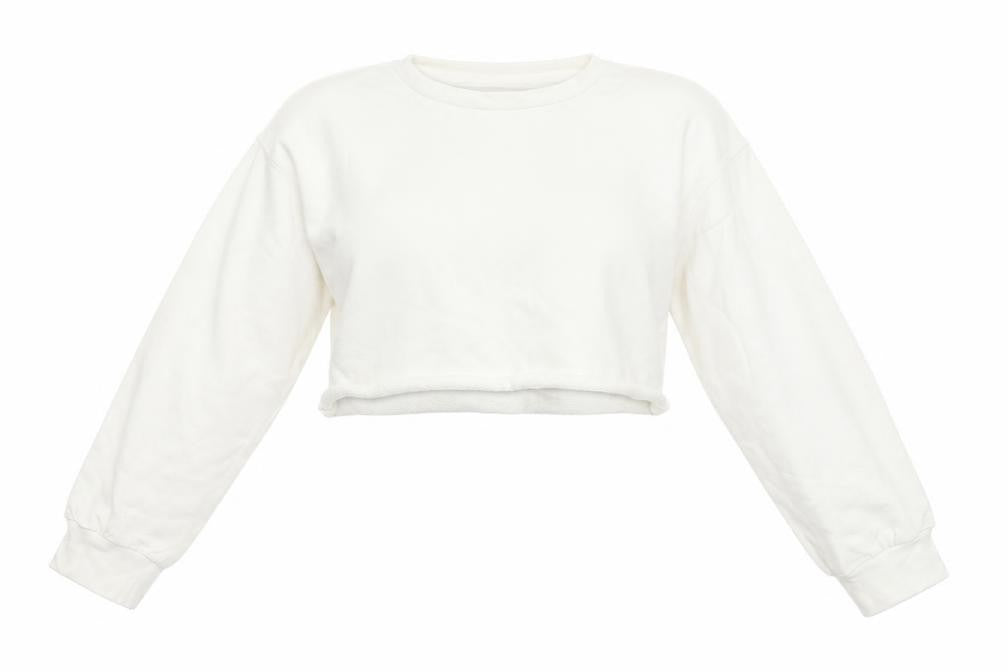 PRETTYLITTLETHING Prettylitlething Womens White   Pullover Sweatshirt Size 10  - crop top
