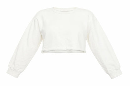 PRETTYLITTLETHING Prettylitlething Womens White   Pullover Sweatshirt Size 10  - crop top