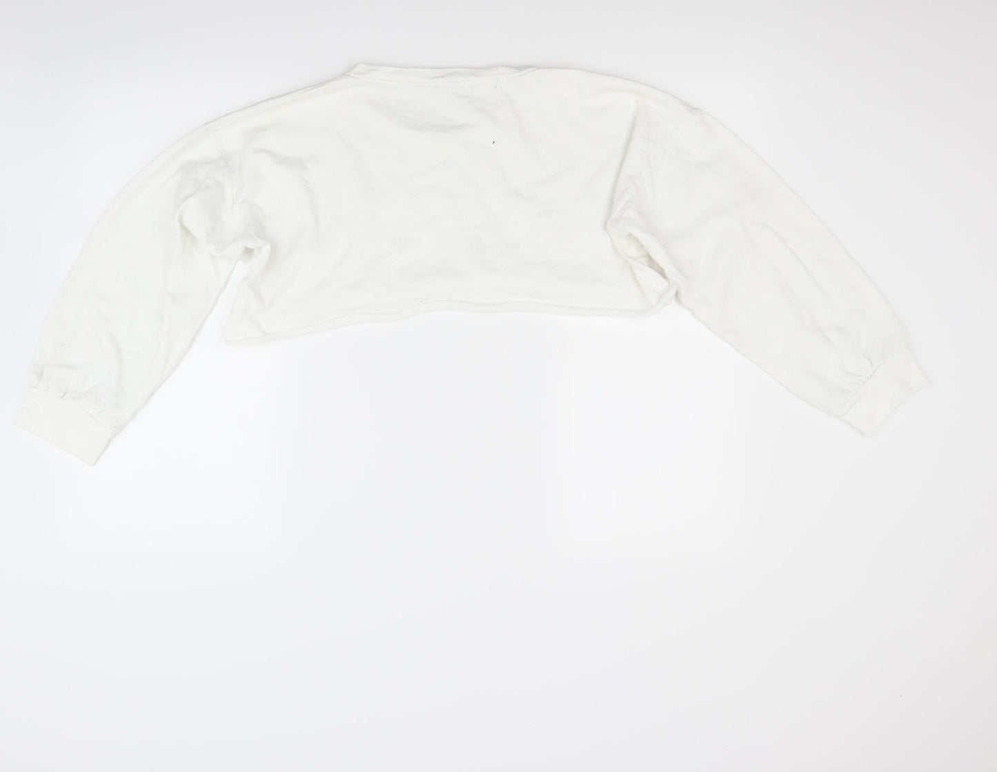 Prettylitlething Womens White   Pullover Sweatshirt Size 10  - crop top