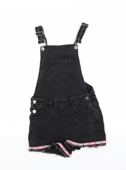 Primark Girls Black  Denim Shorts One-Piece Size 10 Years