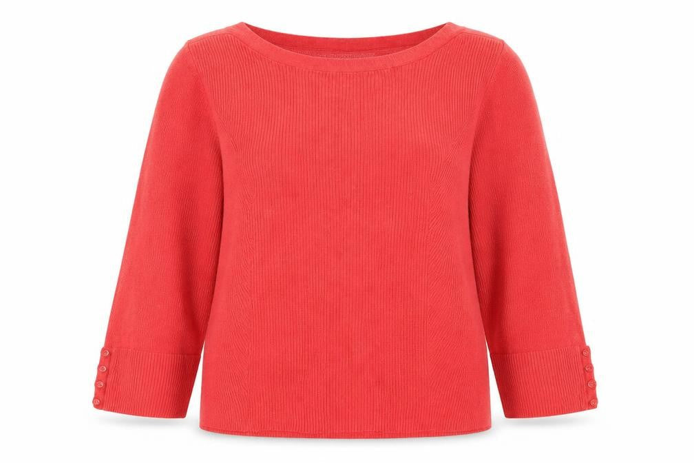 Maine New England Womens Red Pullover Jumper Size 16