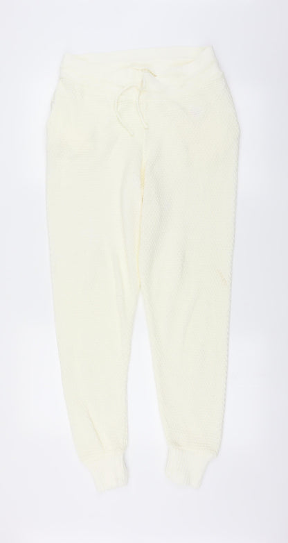 stretch Womens Ivory Solid   Lounge Pants Size L