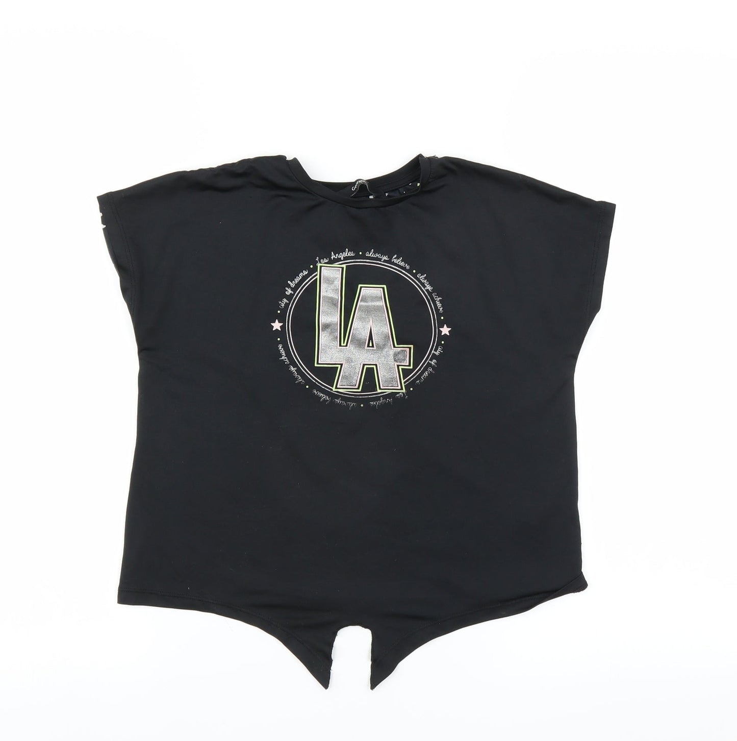 George Girls Black   Basic T-Shirt Size 7-8 Years