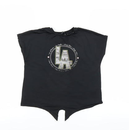 George Girls Black   Basic T-Shirt Size 7-8 Years