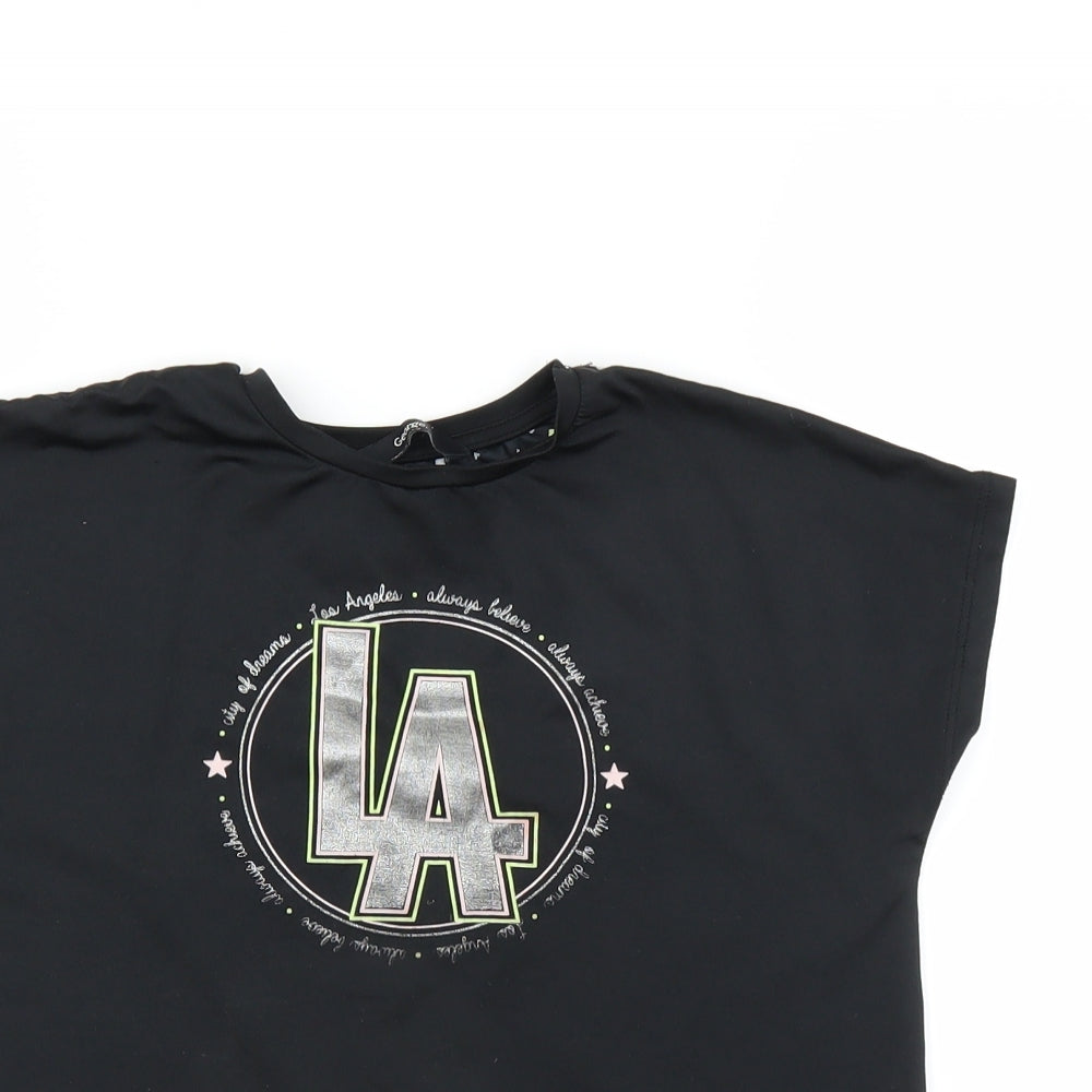 George Girls Black   Basic T-Shirt Size 7-8 Years