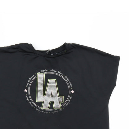 George Girls Black   Basic T-Shirt Size 7-8 Years