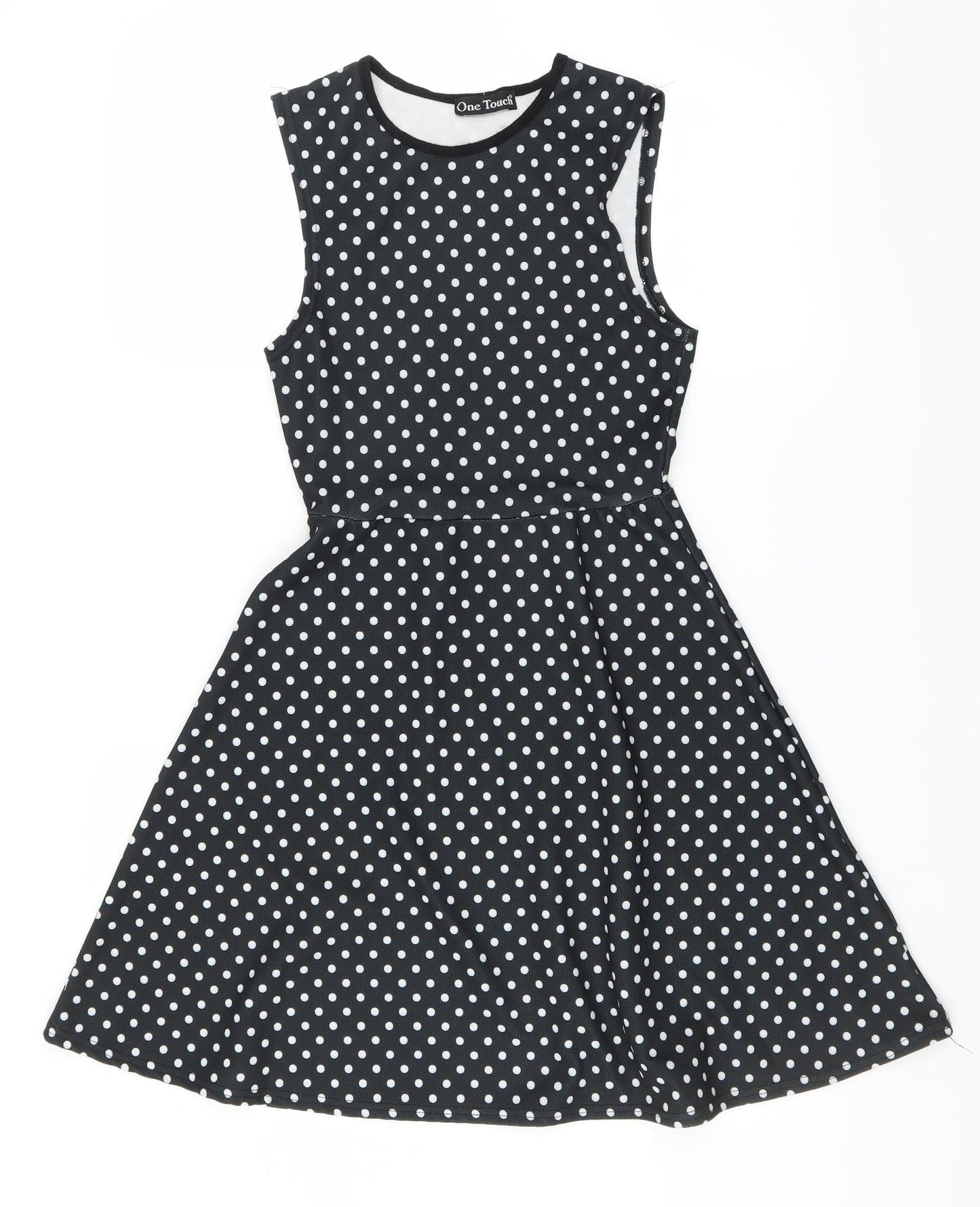 One Touch Womens Black Polka Dot  Skater Dress  Size 8