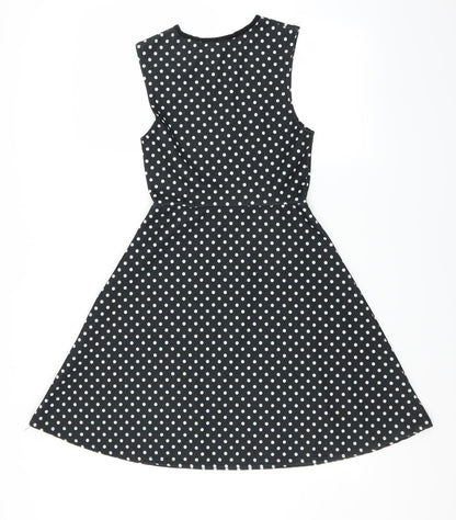 One Touch Womens Black Polka Dot  Skater Dress  Size 8