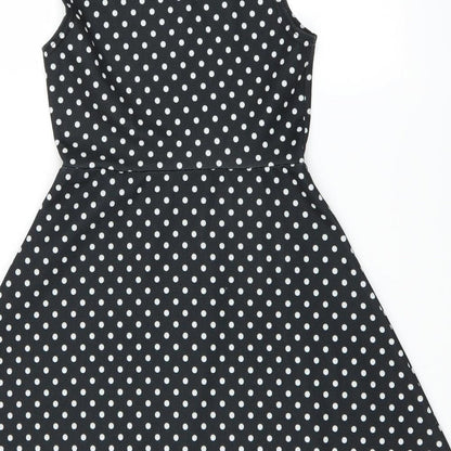 One Touch Womens Black Polka Dot  Skater Dress  Size 8