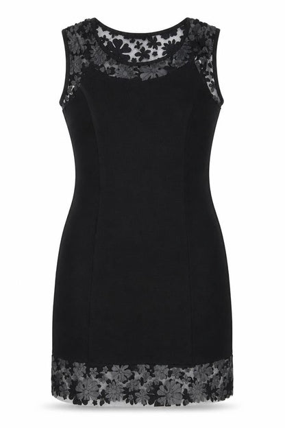 E. DIVA Womens Black   Bodycon  Size S  - floral detail