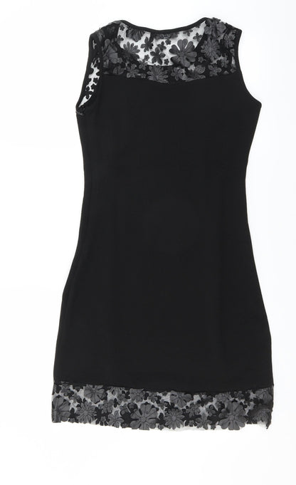 E. DIVA Womens Black   Bodycon  Size S  - floral detail