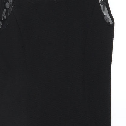 E. DIVA Womens Black   Bodycon  Size S  - floral detail
