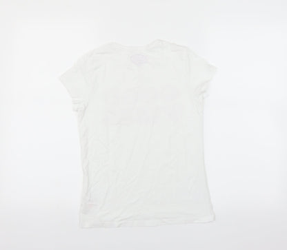 F&F Girls White   Basic T-Shirt Size 10-11 Years  - Good Vibes