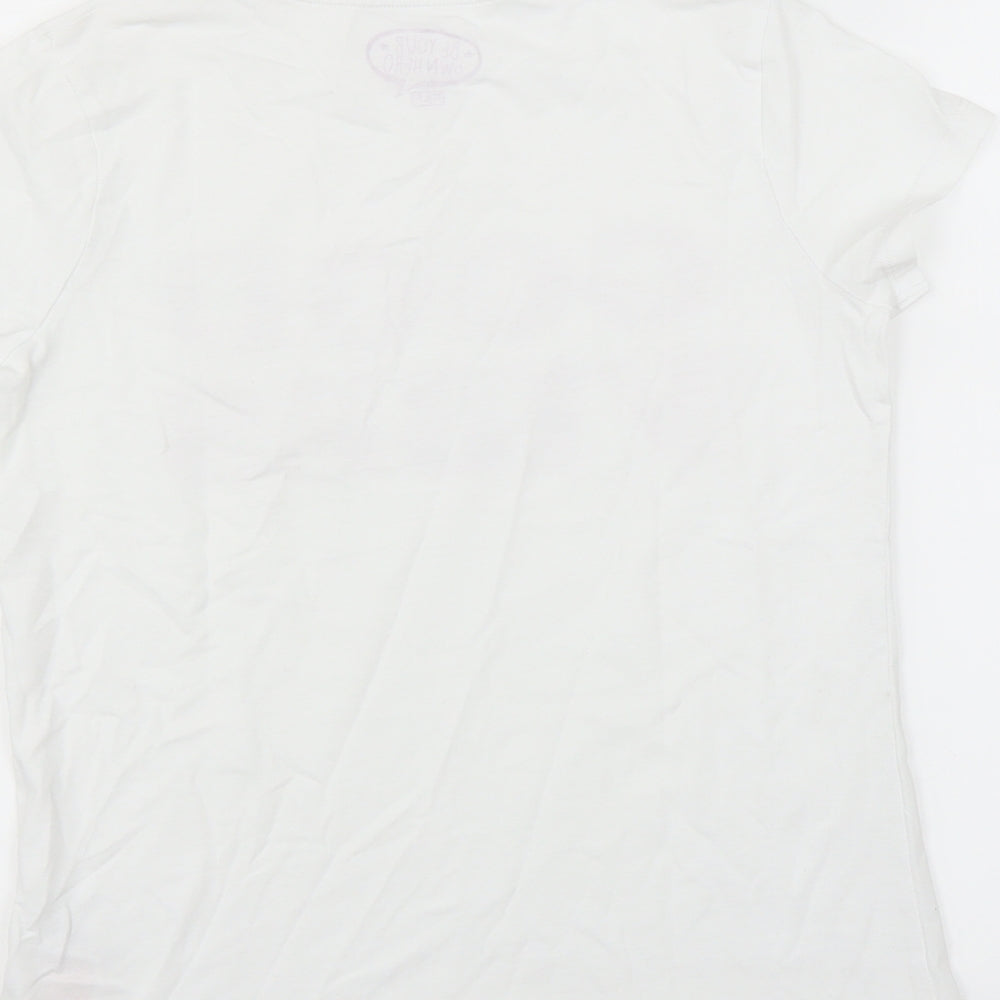 F&F Girls White   Basic T-Shirt Size 10-11 Years  - Good Vibes
