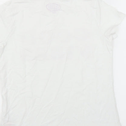 F&F Girls White   Basic T-Shirt Size 10-11 Years  - Good Vibes