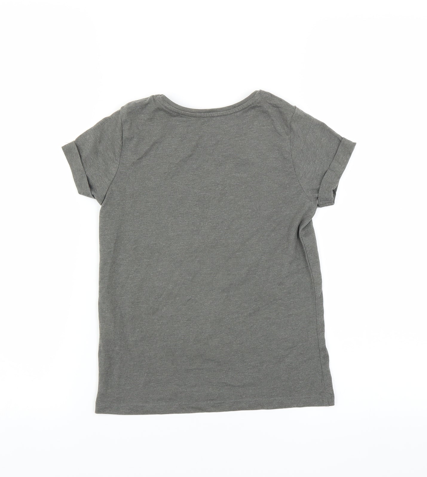 Primark Girls Grey   Basic T-Shirt Size 7-8 Years  - Good Vibes Only