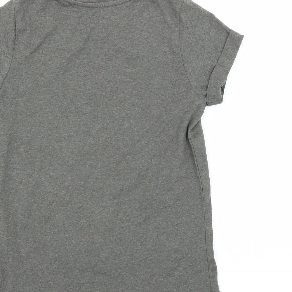 Primark Girls Grey   Basic T-Shirt Size 7-8 Years  - Good Vibes Only