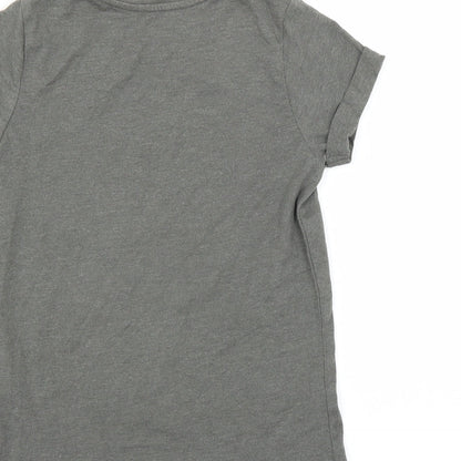 Primark Girls Grey   Basic T-Shirt Size 7-8 Years  - Good Vibes Only