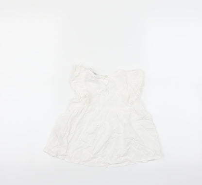 Primark Girls White   Basic Blouse Size 6-7 Years