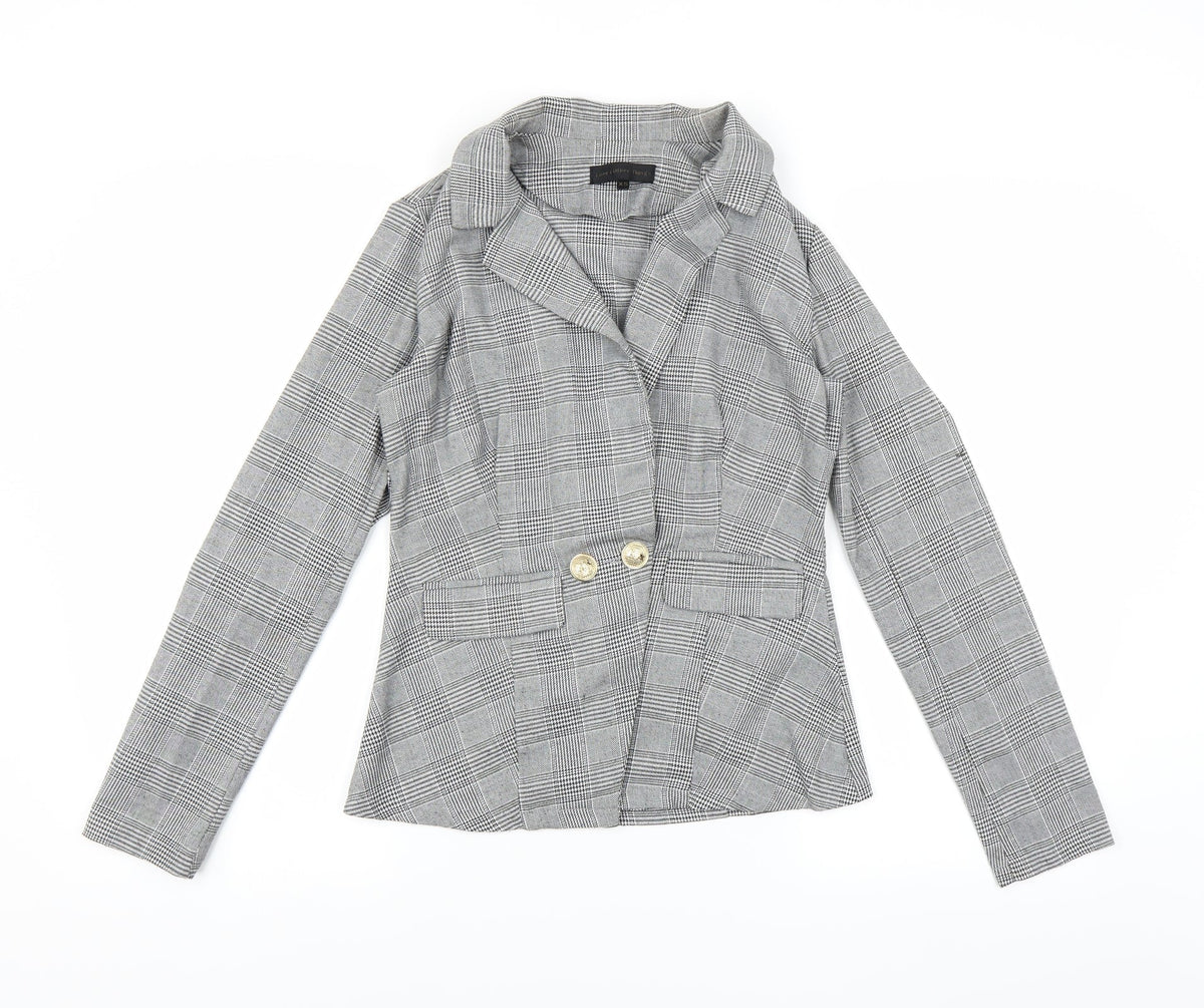 Love & Other things Womens Black Houndstooth  Jacket Blazer Size XS