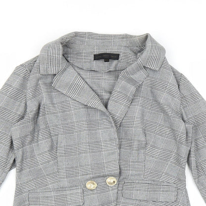 Love & Other things Womens Black Houndstooth  Jacket Blazer Size XS