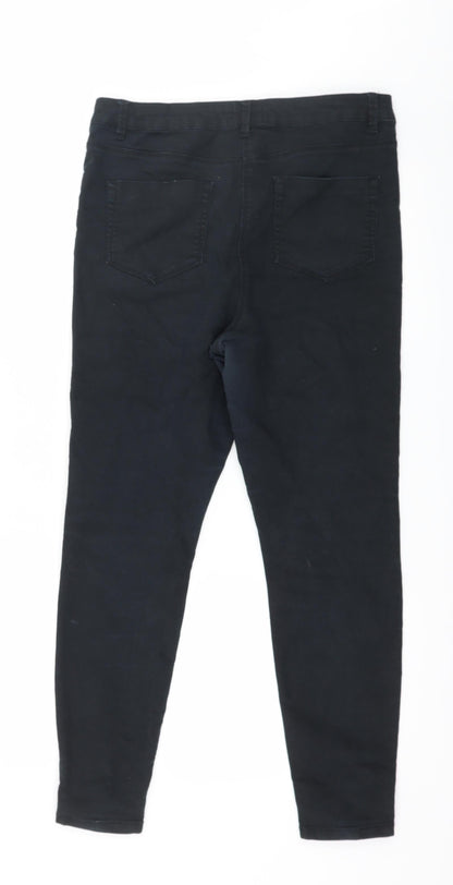 Papaya Womens Black  Denim Skinny Jeans Size 12 L27 in