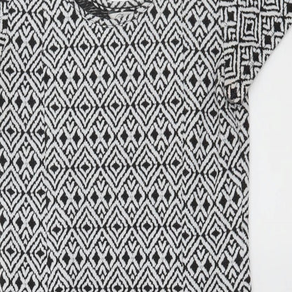 Peacocks Womens Black Geometric Jersey Skater Dress  Size 10