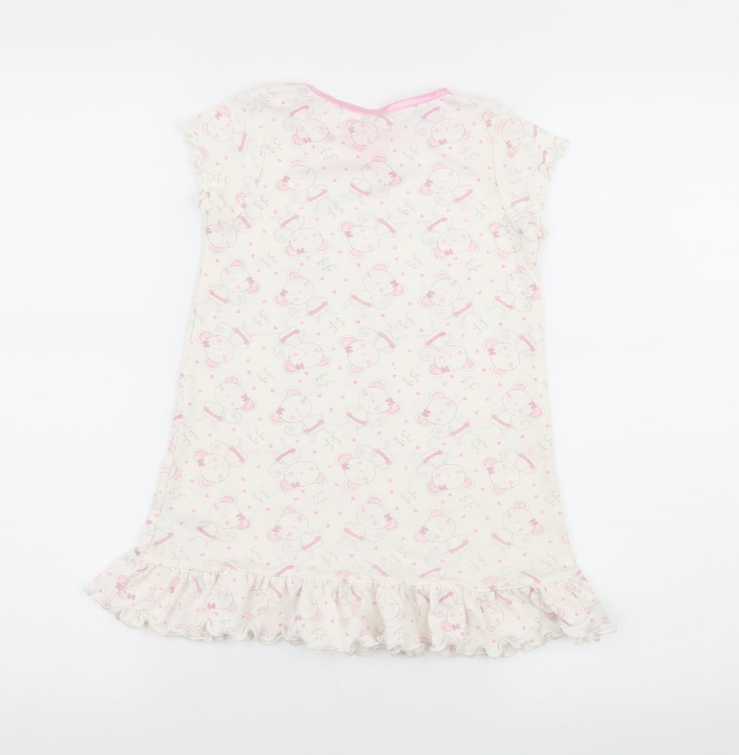 Matalan Girls White Geometric Jersey Top Dress Size 3-4 Years  - Mouse Print