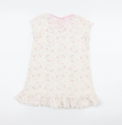 Matalan Girls White Geometric Jersey Top Dress Size 3-4 Years  - Mouse Print