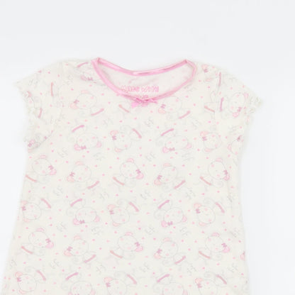 Matalan Girls White Geometric Jersey Top Dress Size 3-4 Years  - Mouse Print