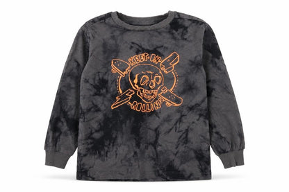 Next Boys Green  Jersey Pullover Sweatshirt Size 5 Years  - Tie Dye Skull