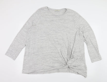 George Womens Grey  Jersey Pullover Sweatshirt Size 2XL  - Knot Detail