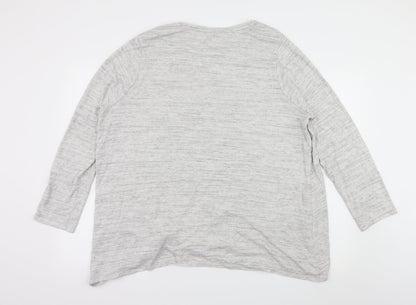 George Womens Grey  Jersey Pullover Sweatshirt Size 2XL  - Knot Detail