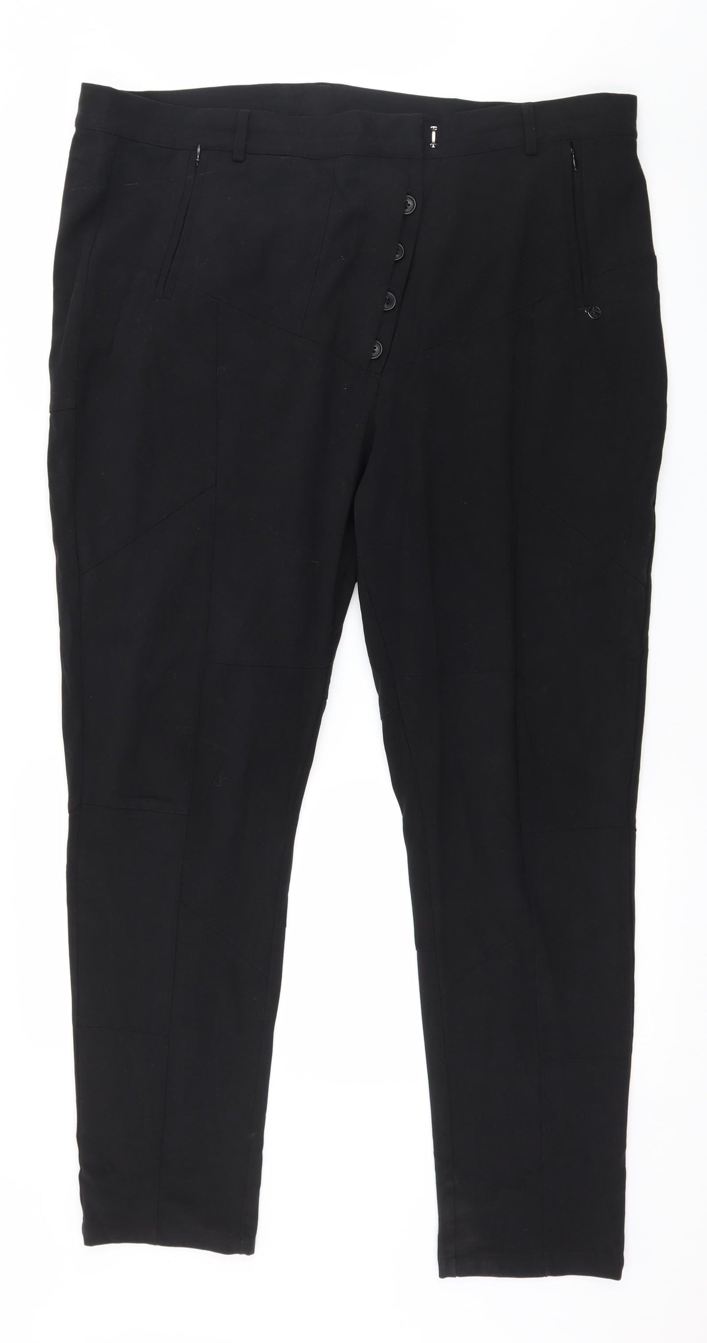 Plus Fine Womens Black   Trousers  Size 2XL L28 in