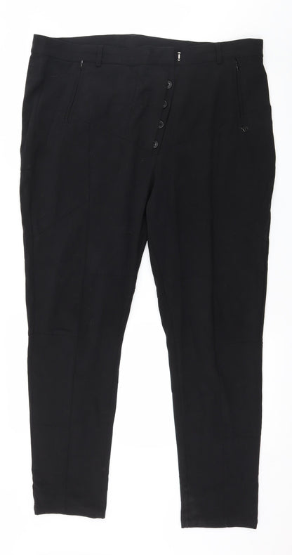 Plus Fine Womens Black   Trousers  Size 2XL L28 in