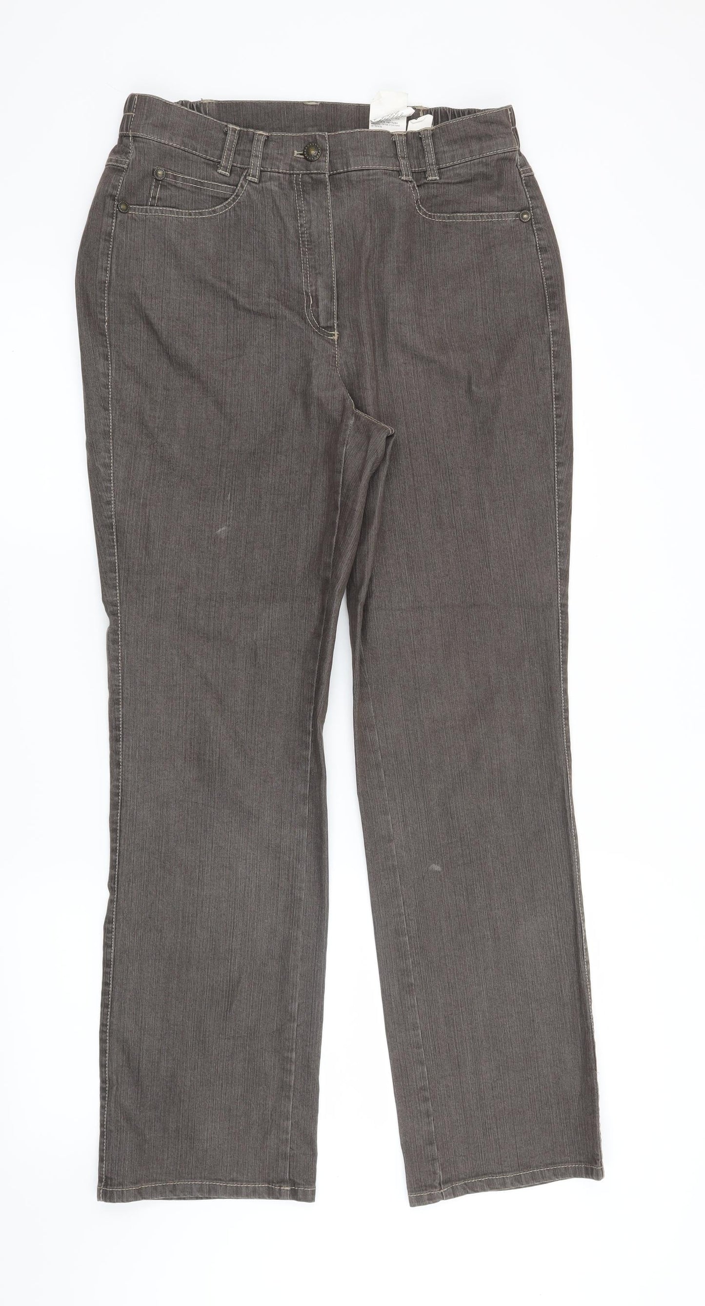 Womens UK Size 34 in Preworn Regular Fit Straight Grey Jeans