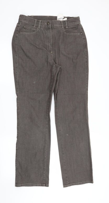 Womens UK Size 34 in Preworn Regular Fit Straight Grey Jeans