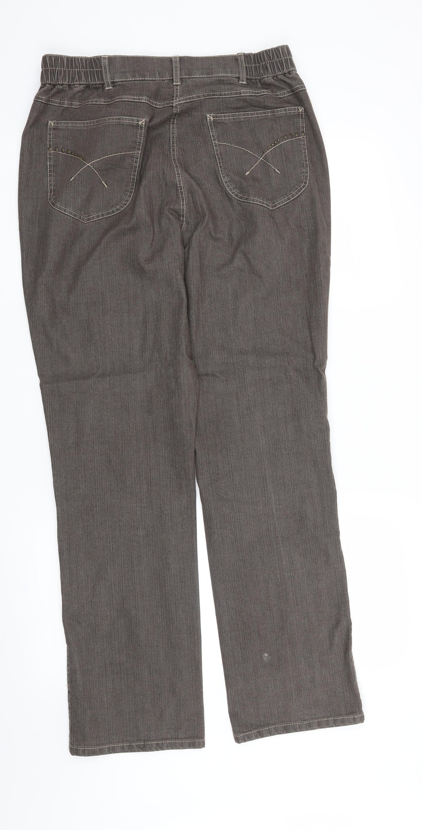 Womens UK Size 34 in Preworn Regular Fit Straight Grey Jeans
