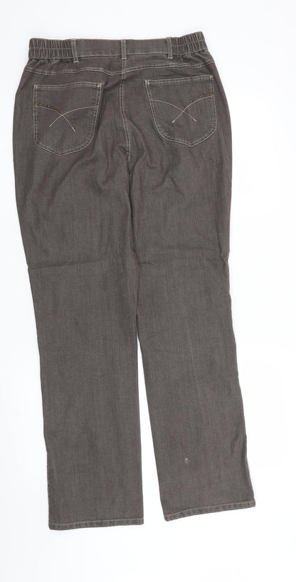 Womens UK Size 34 in Preworn Regular Fit Straight Grey Jeans