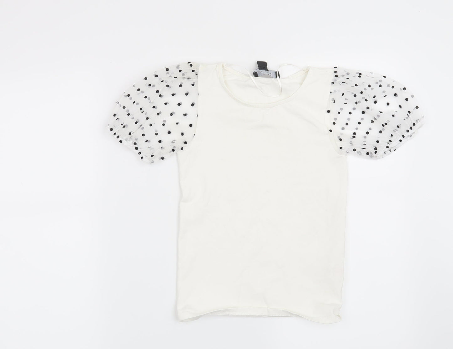 Primark Womens White Polka Dot  Basic Blouse Size 4