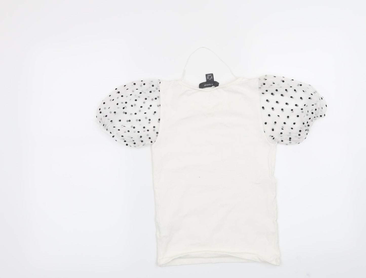 Primark Womens White Polka Dot  Basic Blouse Size 4