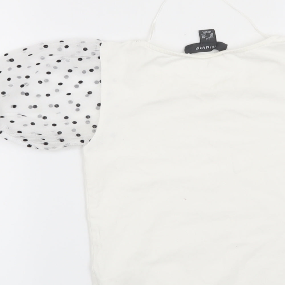 Primark Womens White Polka Dot  Basic Blouse Size 4